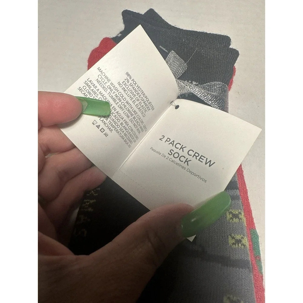 holiday time‎ 2 pairs womens christmas low cut ankle socks size 4-10